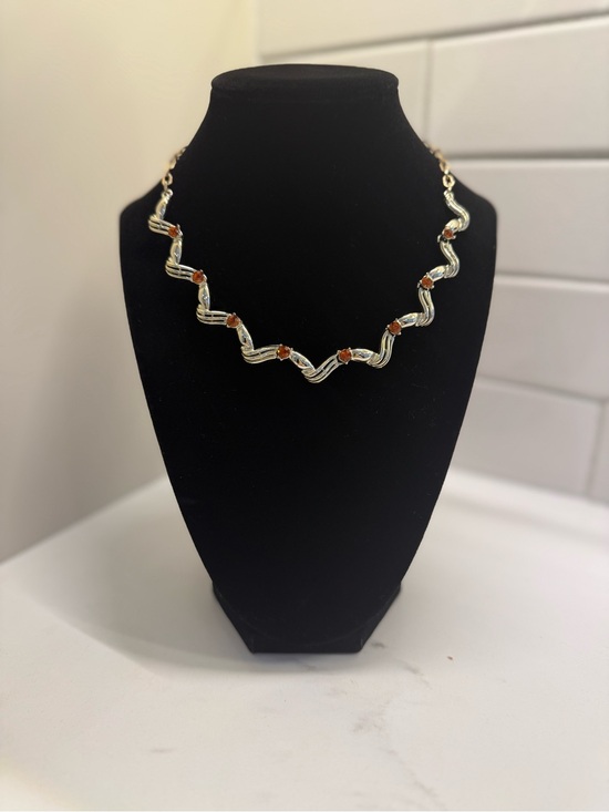 Coro Jewelry - Vintage Coro Gold Tone Rhinestone Swirl Choker Necklace | Signed